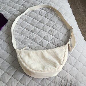 Ivory corduroy crossbody bag